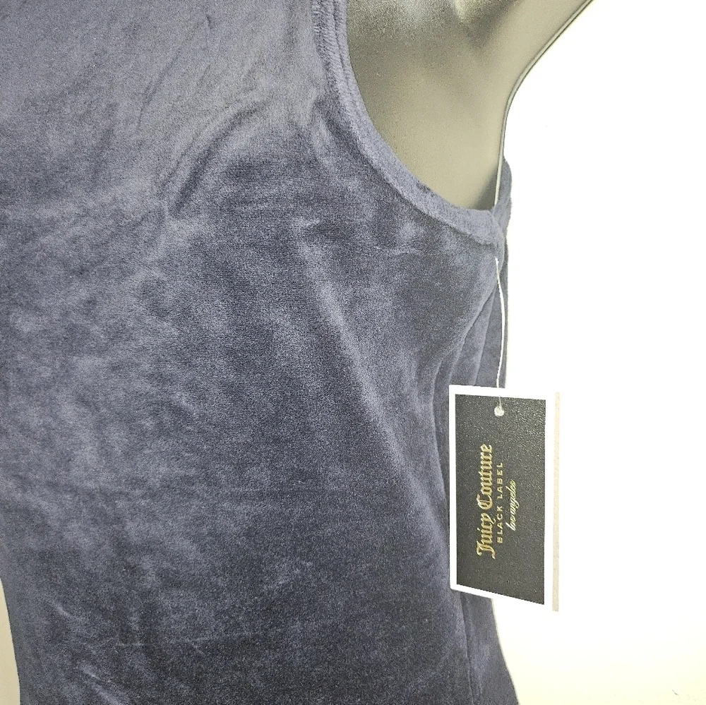 NWT Juicy Couture Velour Tank Dress Dark Blue Regal High Neck Small - Picture 7 of 9